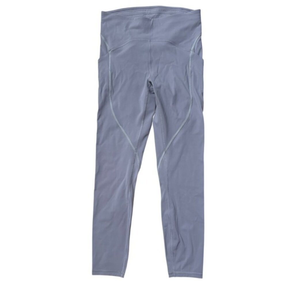 Lululemon Power Thru High Rise Leggings Women 25" Mauve Grey Size 8